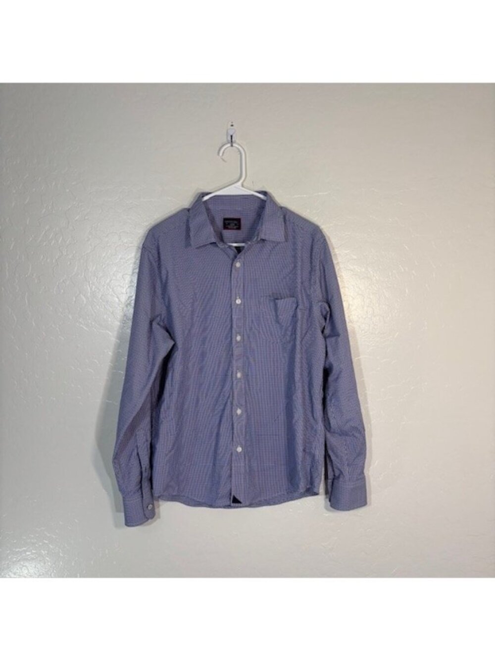 UnTuckit Shirt Mens Large Slim Button Long Sleeve Nylon Stretch Check